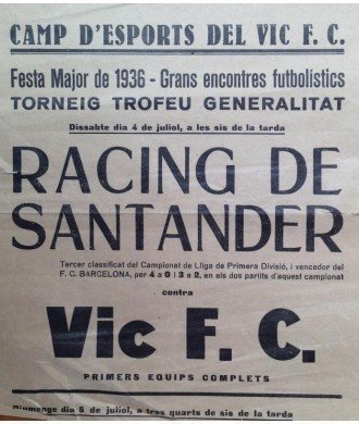 CAMP D'ESPORTS DEL VIC F.C. RACING DE SANTANDER VIC F.C. 1936