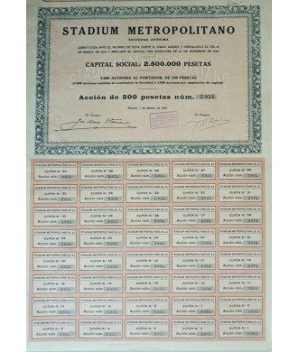 ACCION STADIUM METROPOLITANO. MADRID 1931