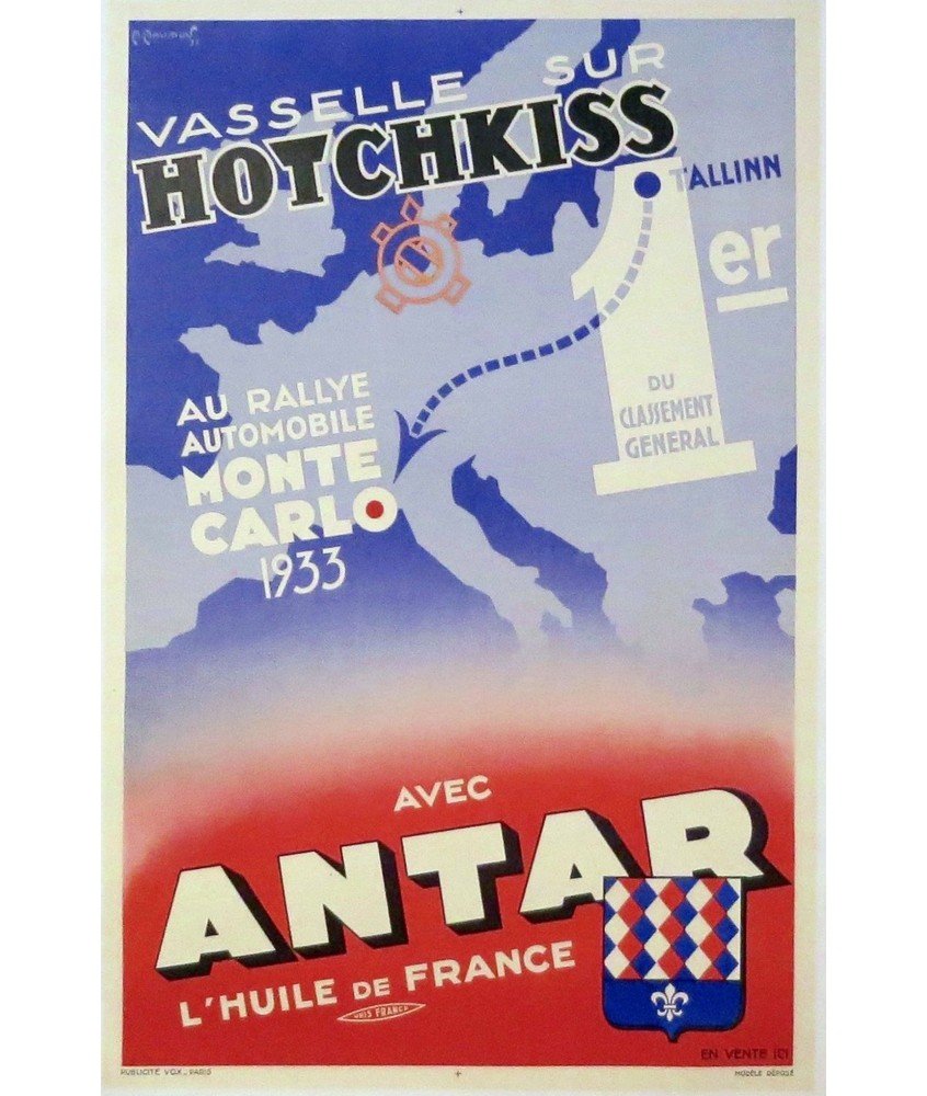 ANTAR HOTCHKISS AU RALLYE MONTECARLO 1933