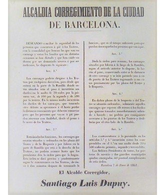 MAYOR OF THE CITY OF BARCELONA. 1852. THEATER