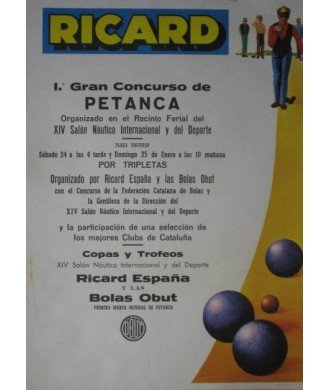 RICARD. 1.º GRAN CONCURSO DE PETANCA