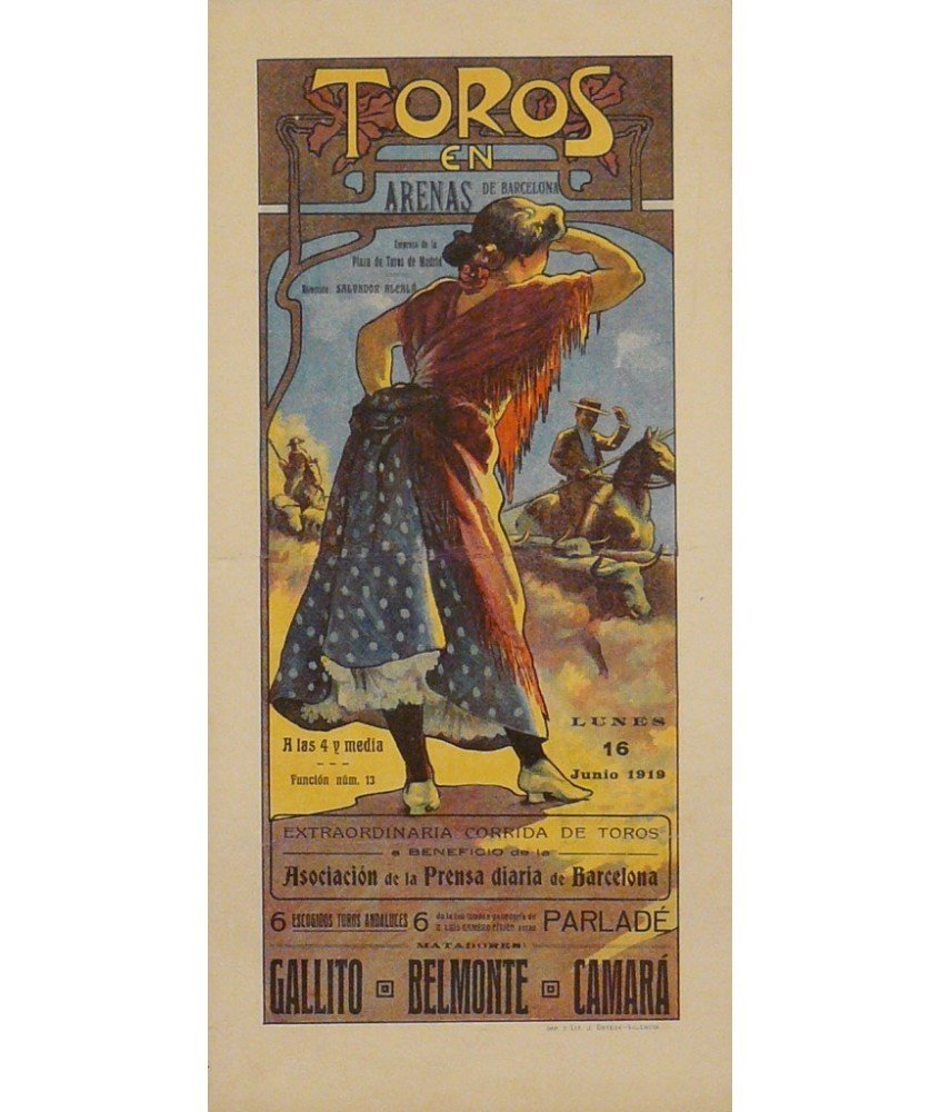 TOROS EN ARENAS. JUNIO 1919