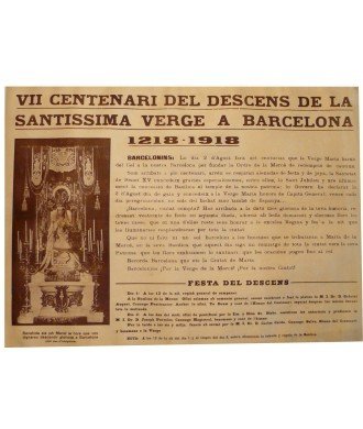 VII CENTENARI DESCENS DE LA VERGE A BARCELONA