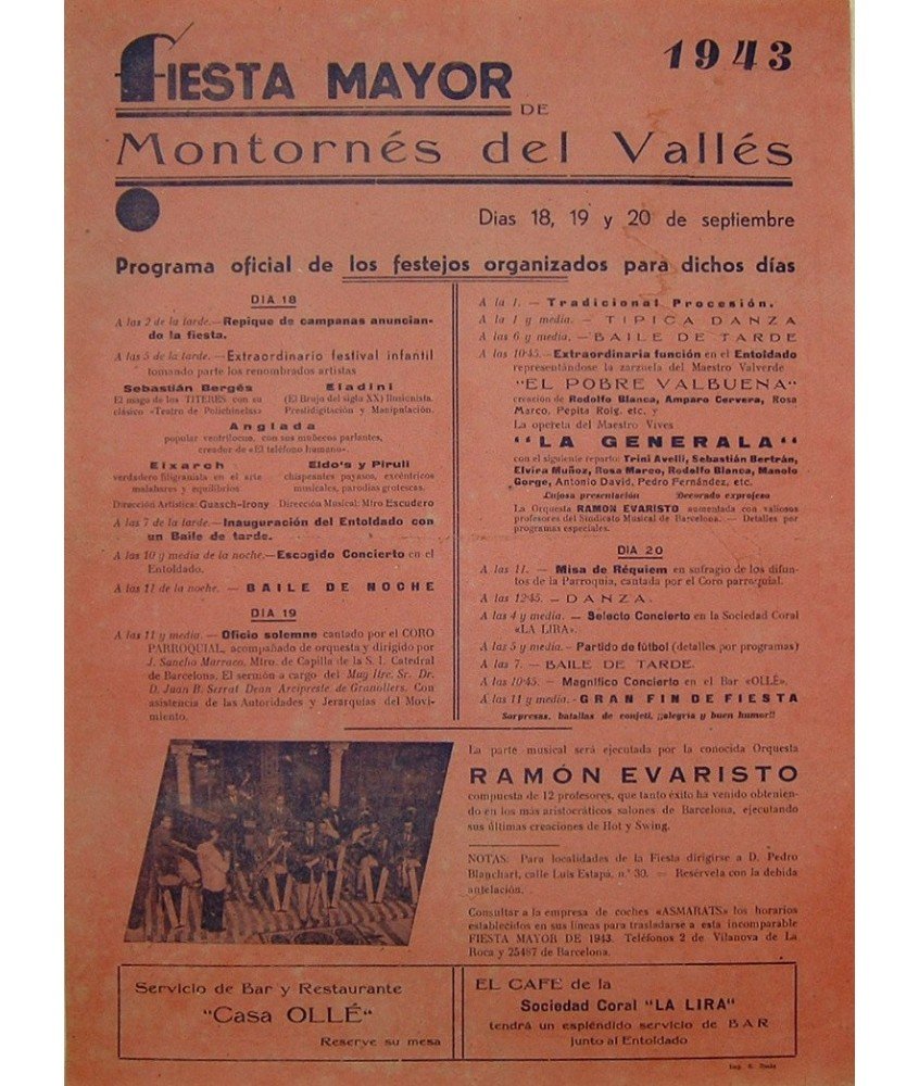 FIESTA MAYOR MONTORNES DEL VALLES 1943